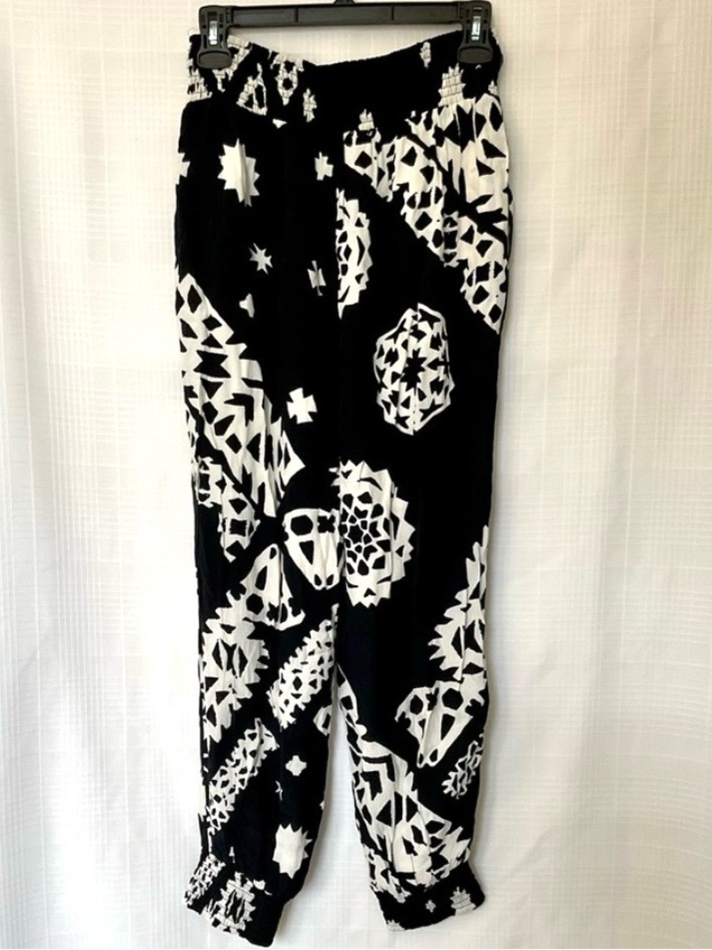 Anthropologie Black and White Textured Pants
